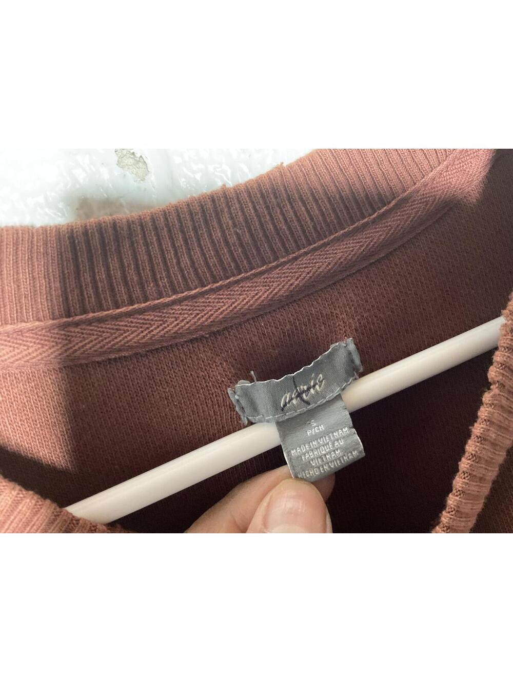 < Aerie Burnt Orange Boxy Cropped Sweatshirt Size Small > - Picture 2 of 4